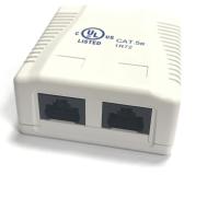 Розетка компьютерная 2 выхода RJ-45-2 (8P8C) CAT5e, 2 выхода (LISTED) компьютерная розетка 104307