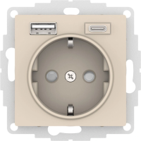 Розетка с USB Розетка с 2 USB A+C AtlasDesign, бежевый (ATN000232) ATN000232