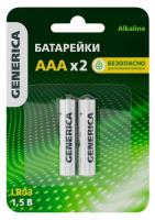 Батарейка щелочная Батарейка Alkaline LR03/AAA GENERICA (2 шт) (ABT-LR03-ST-L02-G) ABT-LR03-ST-L02-G