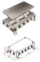 Коробка монтажная огнестойкая КМ-О (28к)-IP55-1530, 14 вводов, нержавейка КМ-О (28к)-IP55 1530нерж 14 вводов